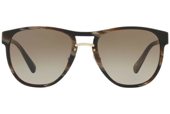 PRADA SPR09U C9O-1X1 55mm Brown Horn Pilot Aviator Sunglasses Italy 4