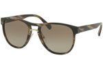 PRADA SPR09U C9O-1X1 55mm Brown Horn Pilot Aviator Sunglasses Italy